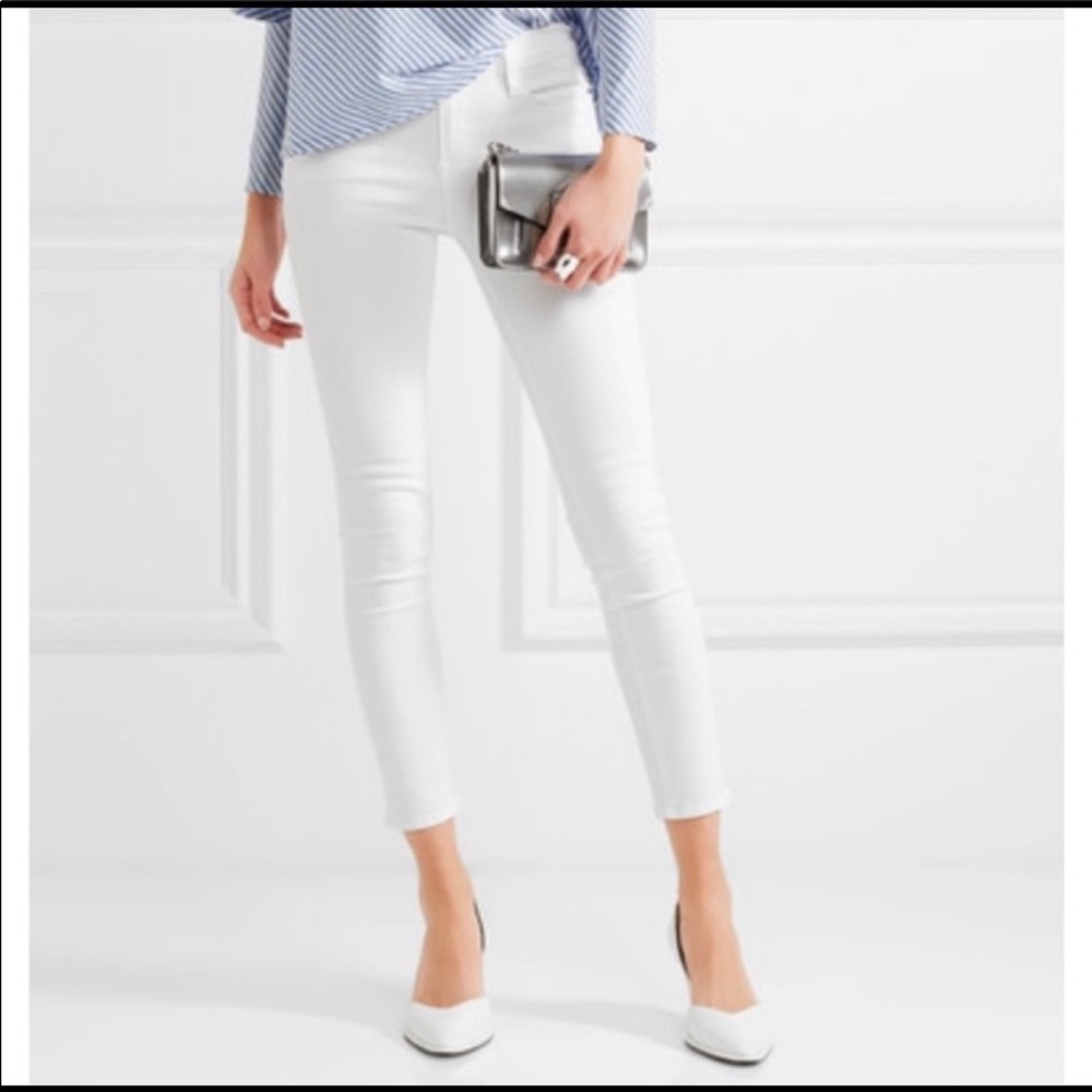 Frame Le Skinny De Jeanne White Crop Jeans